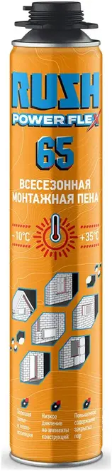 Rush Power Flex 65 полиуретановая профессиональная монтажная пена (1 л) всесезонная