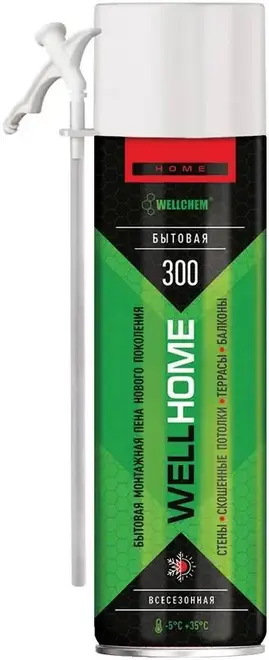Wellchem Wellhome 300 пена монтажная бытовая всесезонная (650 мл)