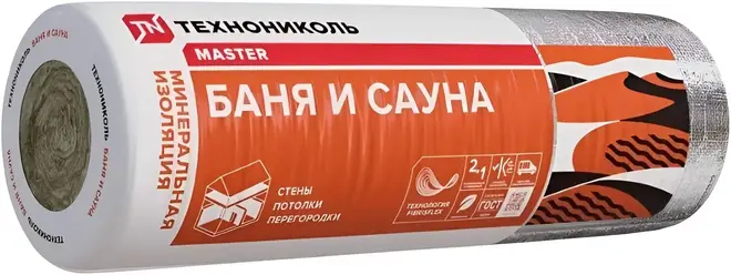 Технониколь Master Баня и Сауна мат минераловатный (1.2*12.5 м/50 мм)