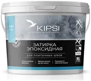 Kerateks Kipsi затирка эпоксидная под колеровку для плиточных швов (1 кг (компоненты A+B) белая (базаА)
