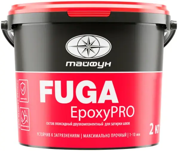 Атлас Тайфун Fuga Epoxy Pro состав эпоксидный 2-комп для затирки швов (2 кг (2*920 г + 2*80 г) светло-бежевый №019
