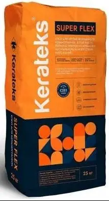 Kerateks Super Flex клей цементный эластичный для керамогранита и плитки (25 кг)
