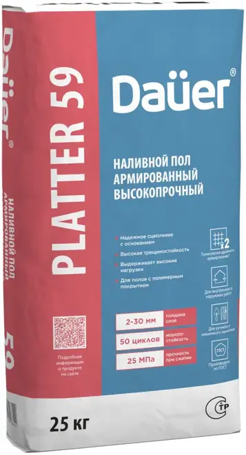 Dauer Platter Self 59 пол наливной армированный высокопрочный (25 кг)