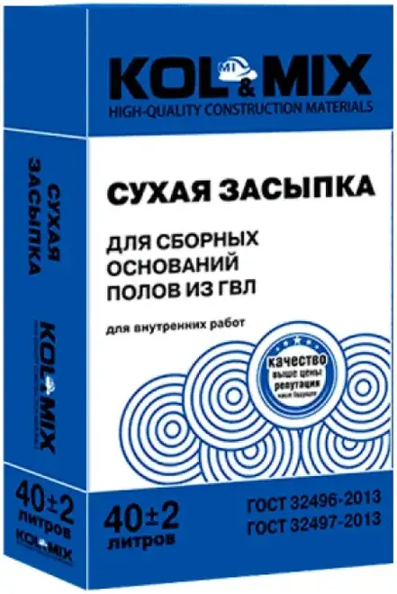 Kol&Mix сухая засыпка для сборных оснований полов из ГВЛ (40 л)