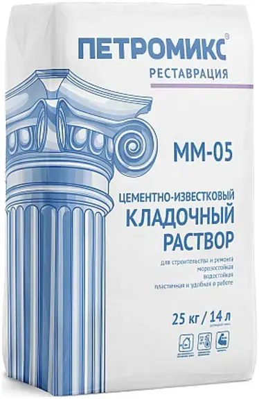 Петромикс М-100 MM-05 раствор кладочный цементно-известковый (25 кг)