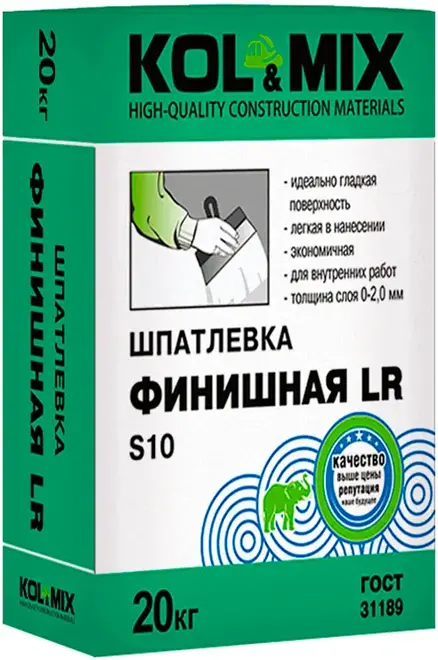 Kol&Mix LR S10 шпатлевка финишная (20 кг)