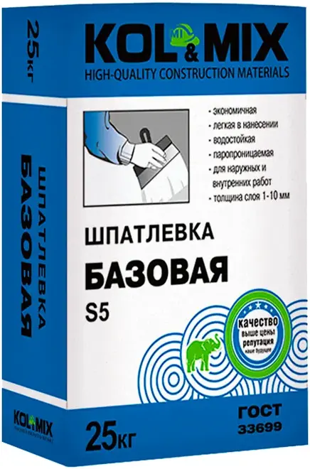 Kol&Mix S5 шпатлевка базовая (25 кг)