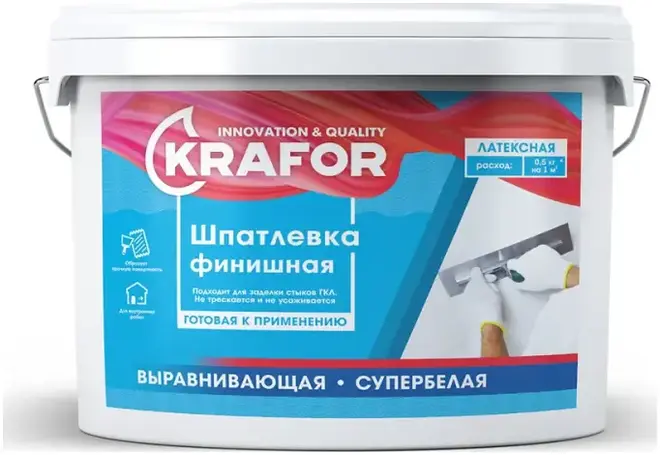 Крафор шпатлевка латексная финишная выравнивающая (3 кг)