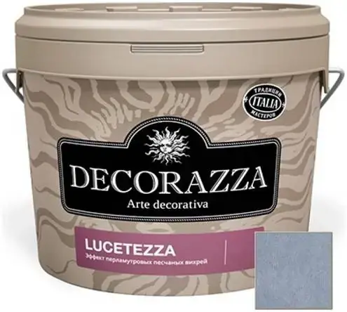 Decorazza Lucetezza покрытие с эффектом перламутровых песчаных вихрей (1 л) серебро