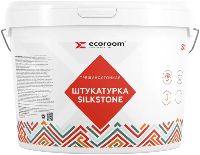 Ecoroom Silkstone S-1 штукатурка декоративная структурная трещиностойкая (18 кг)