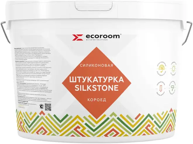 Ecoroom Silkstone Короед штукатурка резиновая (16 кг)