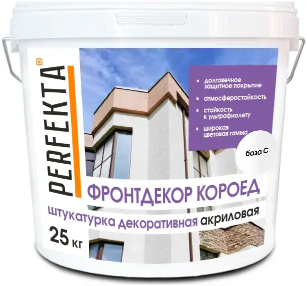 Perfekta Фронтдекор Короед штукатурка декоративная акриловая (25 кг база С)