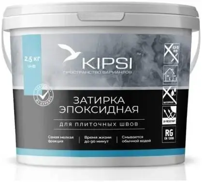Kerateks Kipsi затирка эпоксидная под колеровку для плиточных швов (2.5 кг (компоненты A+B) бесцветная (базаС)