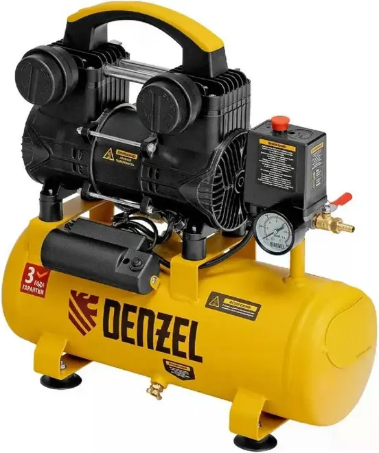Denzel DLP-950/10 компрессор безмасляный малошумный (950 Вт) №226973
