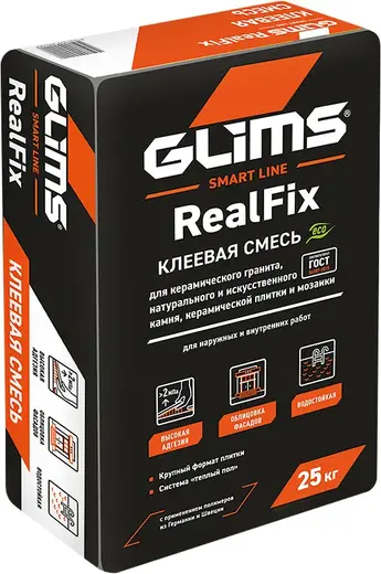 Глимс Realfix клеевая смесь для керамогранита (25 кг)