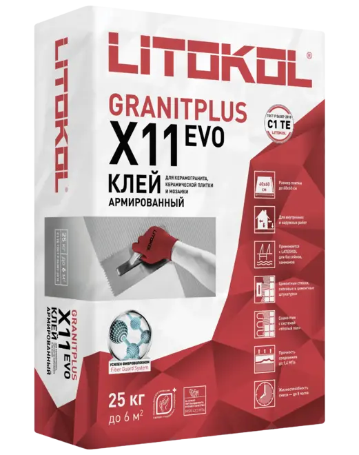 Литокол X11 Evo клеевая смесь для облицовочных плиток (25 кг)