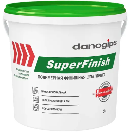 Danogips Superfinish полимерная финишная шпатлевка (3 л)