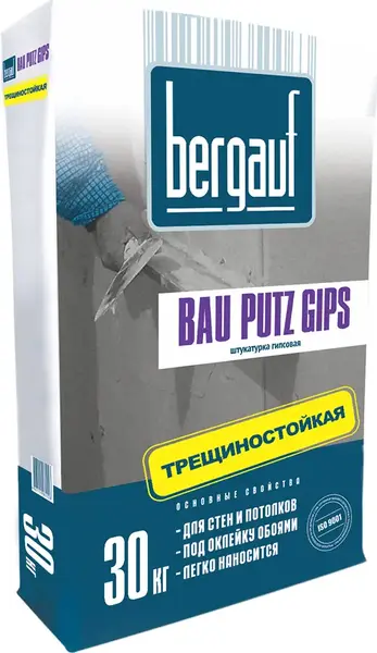 Bergauf Bau Putz Gips штукатурка гипсовая трещиностойкая (30 кг)