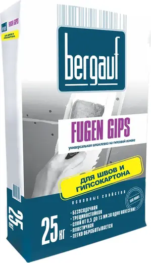 Bergauf Fugen Gips универсальная шпаклевка для швов и гипсокартона (25 кг)