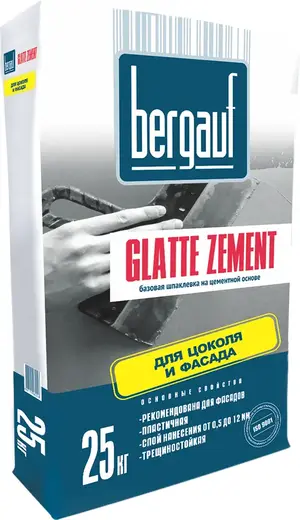 Bergauf Glatte Zement базовая шпаклевка на цементной основе для цоколя и фасада (25 кг)