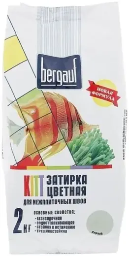 Bergauf Kitt затирка цветная для межплиточных швов (2 кг) серая