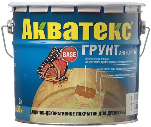 Акватекс Грунт Антисептик защитно-декоративное покрытие древесины (2.7 л)