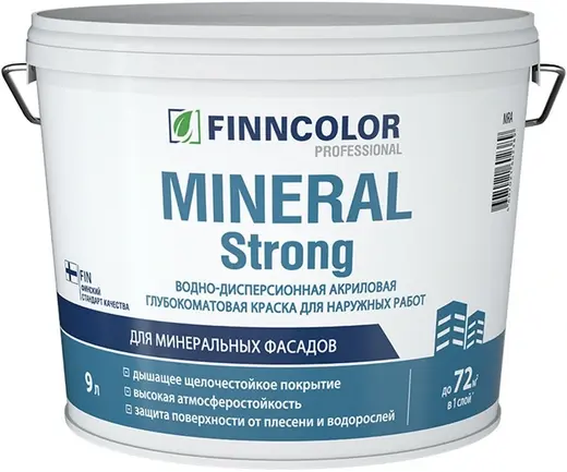 Финнколор Mineral Strong краска водно-дисперсионная акриловая фасадная (9 л) бесцветная