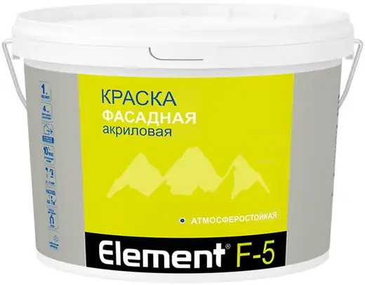 Alpa Element F-5 краска фасадная акриловая атмосферостойкая (2 л) белая