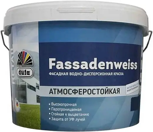 Dufa Retail Fassadenweiss краска фасадная водно-дисперсионная (2.5 л) бесцветная