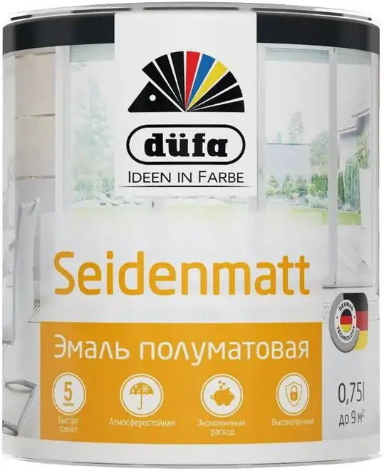 Dufa Retail Seidenmatt эмаль полуматовая (750 мл) белая