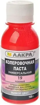 Лакра колеровочная паста универсальная (100 мл) розовая №19 №0007897