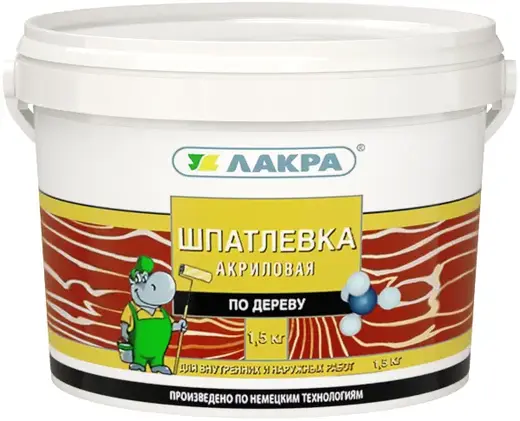 Лакра шпатлевка акриловая по дереву (1.5 кг) береза