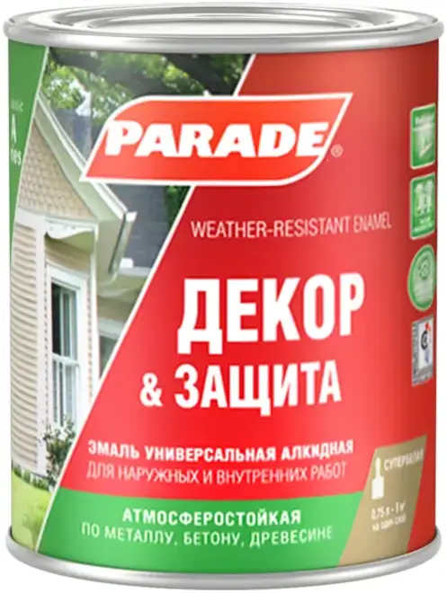 Parade A1 Декор & Защита эмаль универсальная алкидная (750 мл) бесцветная