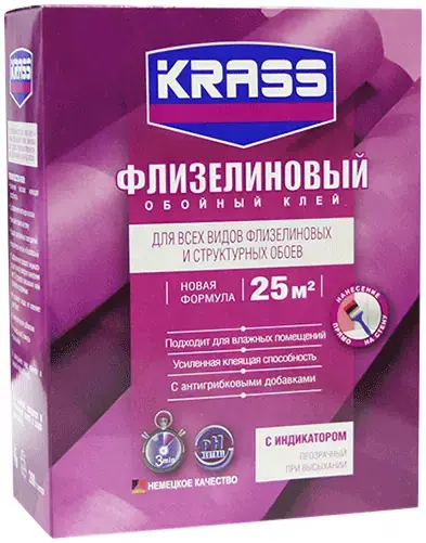 Krass Флизелиновый обойный клей для флизелиновых и структурных обоев (300 г)