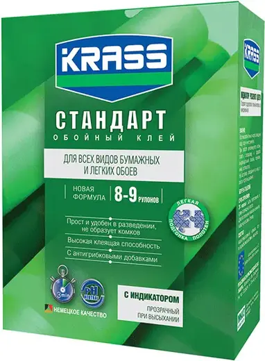 Krass Стандарт обойный клей для бумажных и легких обоев с индикатором (250 г)