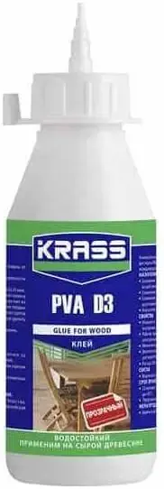 Krass ПВА PVA D3 клей для древесины водостойкий (500 мл) белый (Польша)