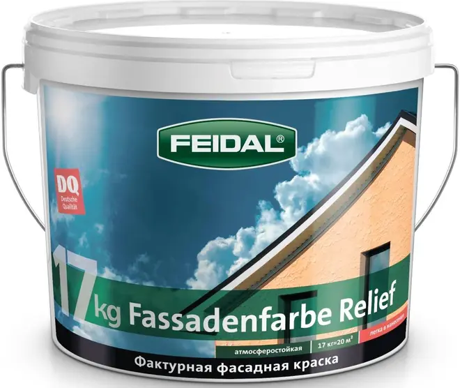 Feidal Fassadenfarbe Relief фактурная фасадная декоративная краска (8 кг) белая