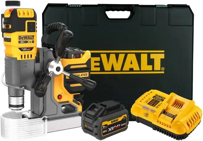Dewalt DCD1623X2G станок сверлильный магнитный аккумуляторный (1100 Вт 3 А*ч + 9 А*ч)