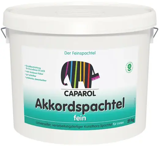 Caparol Akkordspachtel Fein готовая к применению пастообразная дисперсионная шпатлевка (25 кг) белая