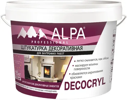 Alpa Decocryl штукатурка декоративная для внутренних работ (15 кг)