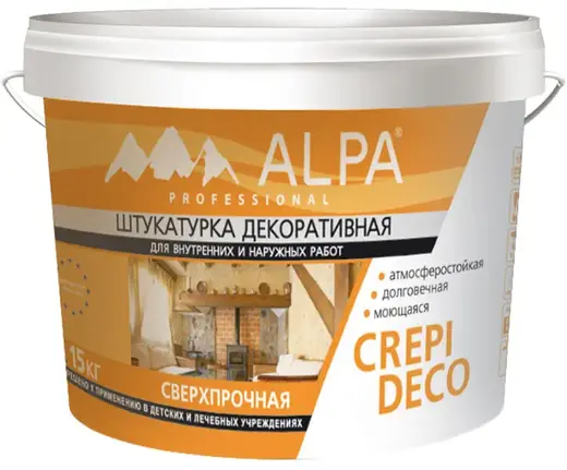 Alpa Crepi Deco штукатурка декоративная сверхпрочная атмосферостойкая (15 кг 0.5 мм)