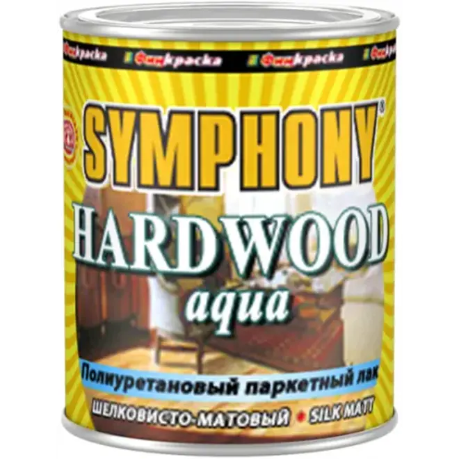Финкраска Симфония Hardwood Aqua полиуретановый паркетный лак покрывной (3 л) шелковисто-матовый
