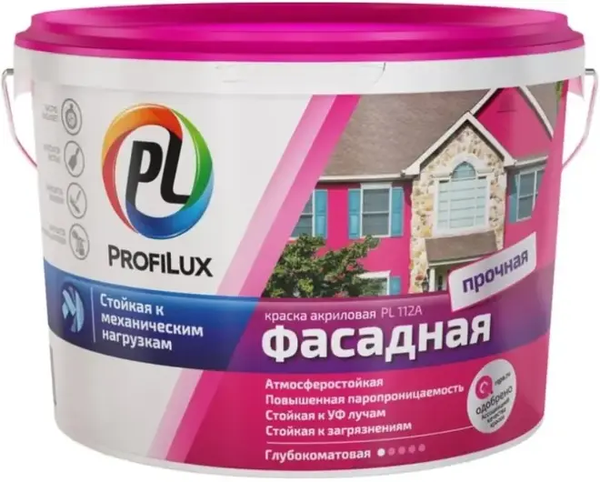 Профилюкс PL-112A краска фасадная (3 кг) белая