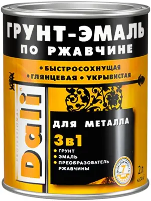 Dali грунт-эмаль по ржавчине 3 в 1 для металла гладкая (2 л) зеленая RAL 6029 гладкая