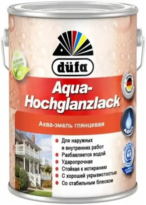 Dufa Aqua-Hochglanzlack аква-эмаль глянцевая акриловая (2.5 л) белая