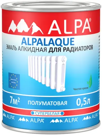 Alpa Alpalaque эмаль алкидная для радиаторов супербелая (500 мл) супербелая