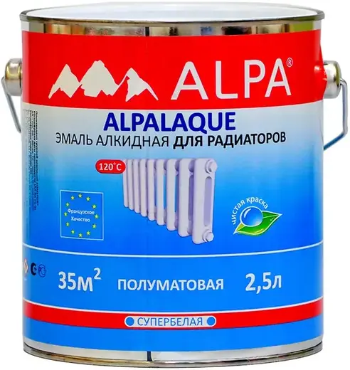 Alpa Alpalaque эмаль алкидная для радиаторов супербелая (2.5 л) супербелая
