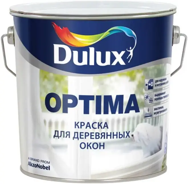 Dulux Luxium Optima краска для деревянных окон (2.5 л) ослепительно-белая
