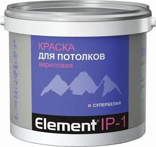 Alpa Element IP-1 краска для потолков акриловая супербелая (2 л) супербелая