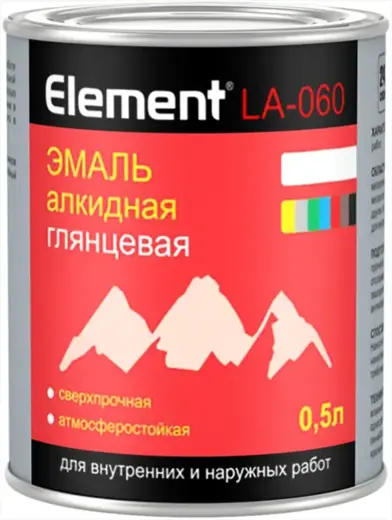 Alpa Element LA-060 эмаль алкидная глянцевая сверхпрочная атмосферостойкая (500 мл) коричневая